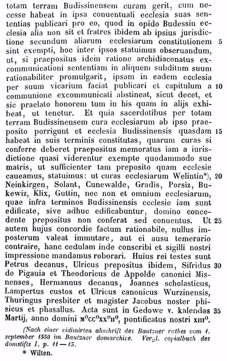 Abschrift des Dekretes vom 25.02.1222